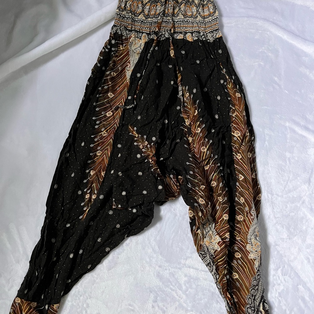 Bohemian Black and Brown Harem Pants